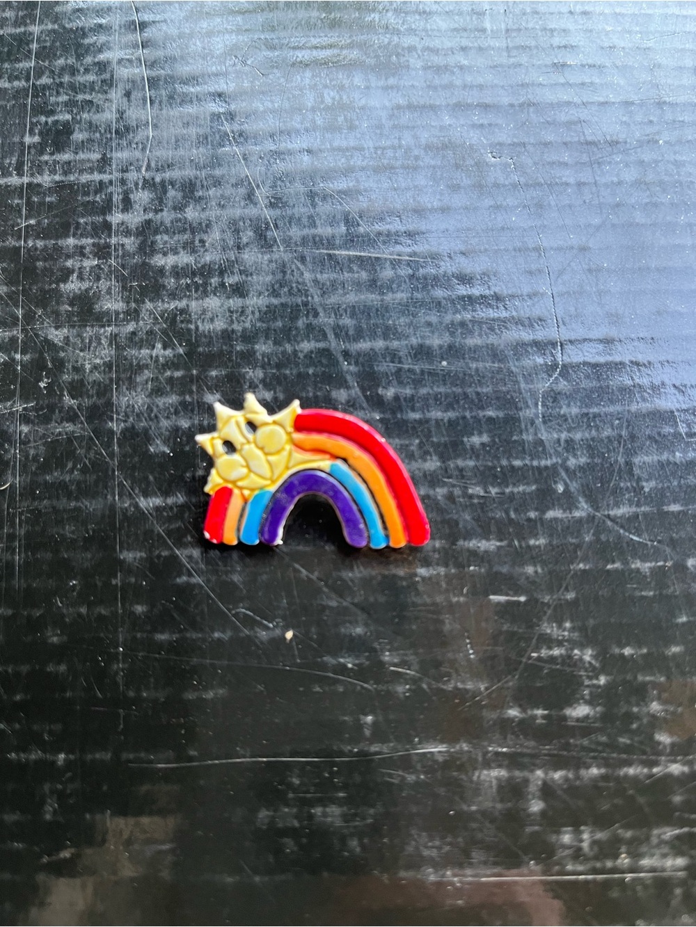 Rainbow and sun colorful lapel pin